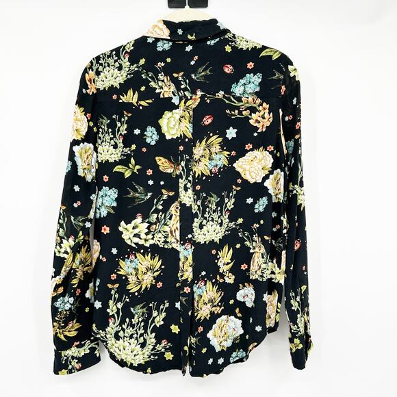 MAEVE By Anthropologie Womens Whimsy Floral Print Button Down Blouse Size 4 - Picture 8 of 8